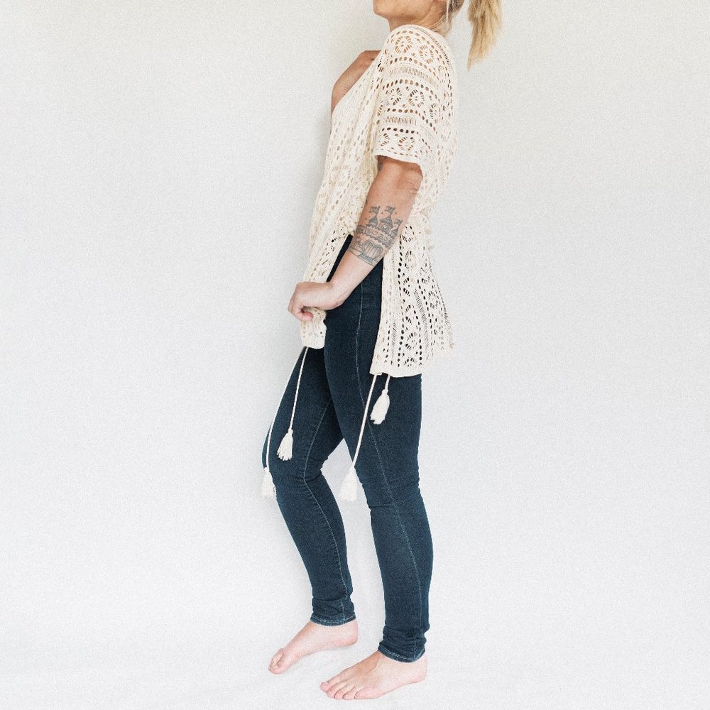 Cream | Crochet Knit | Swim Cover Up | Tunic